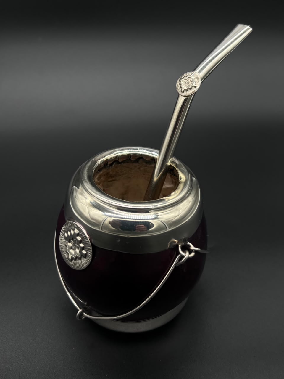 Mate Tradicional Porito Premium Negro Base de Alpaca - Imagen 2