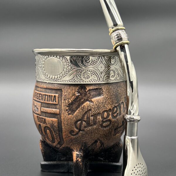 Mate Imperial El Viaje Ruta 40 Argentina Virola Cincelada
