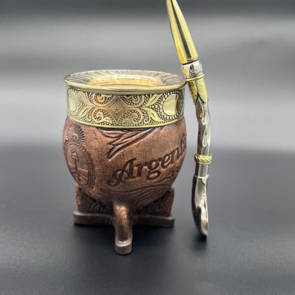Mate Imperial Independencia Y Libertad Argentina Escudo Virola Cincelada Bronce