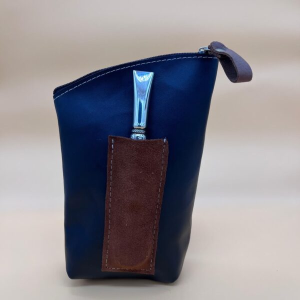 Yerbero Sobre de Cuero Premium Negro Impermeable con Bombillero