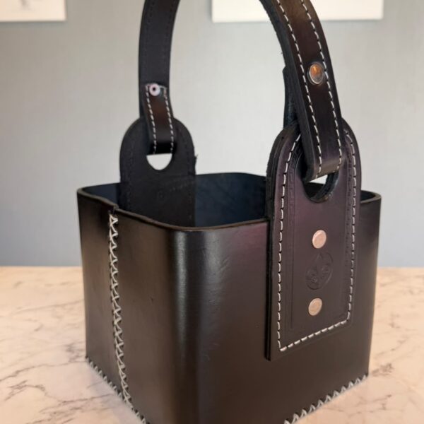 Canasta Matera 100% Cuero Premium Negra