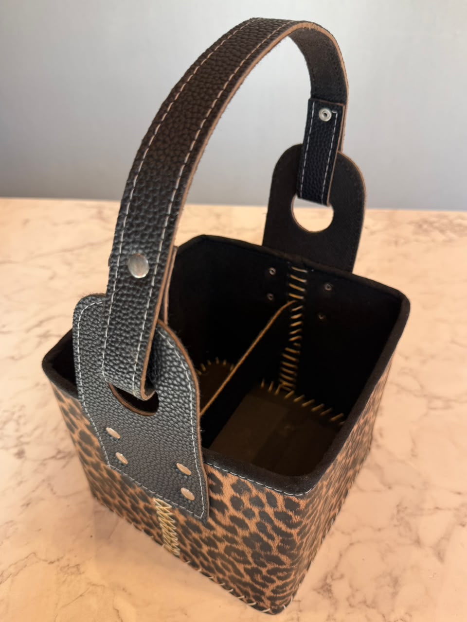 Canasta Matera Cuerina Full Animal Print - Imagen 2