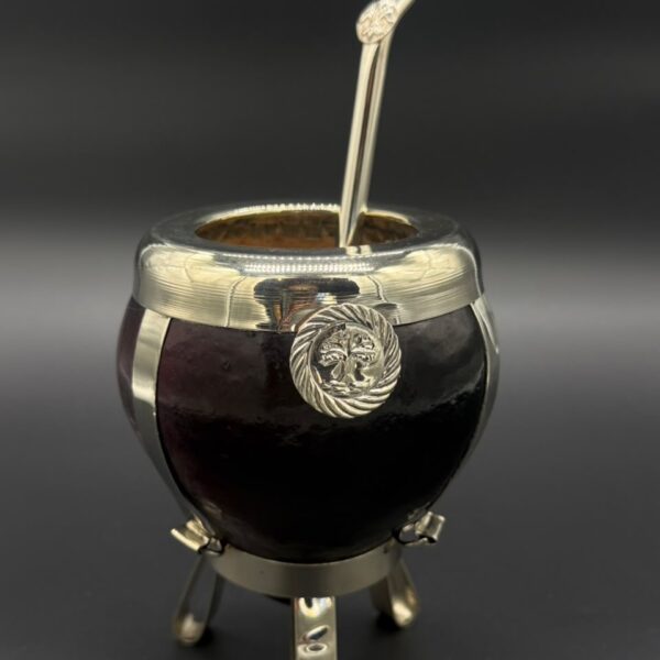 Mate Tradicional Porito Premium Negro con Pie