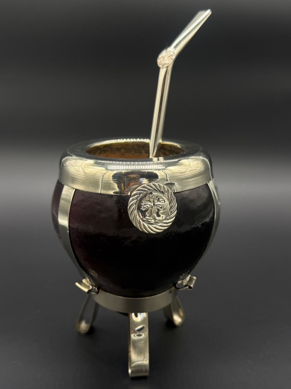 Mate Tradicional Porito Premium Negro con Pie