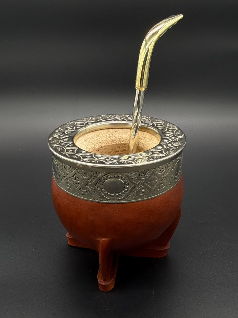 Mate Imperial Virola Cincelada Marrón