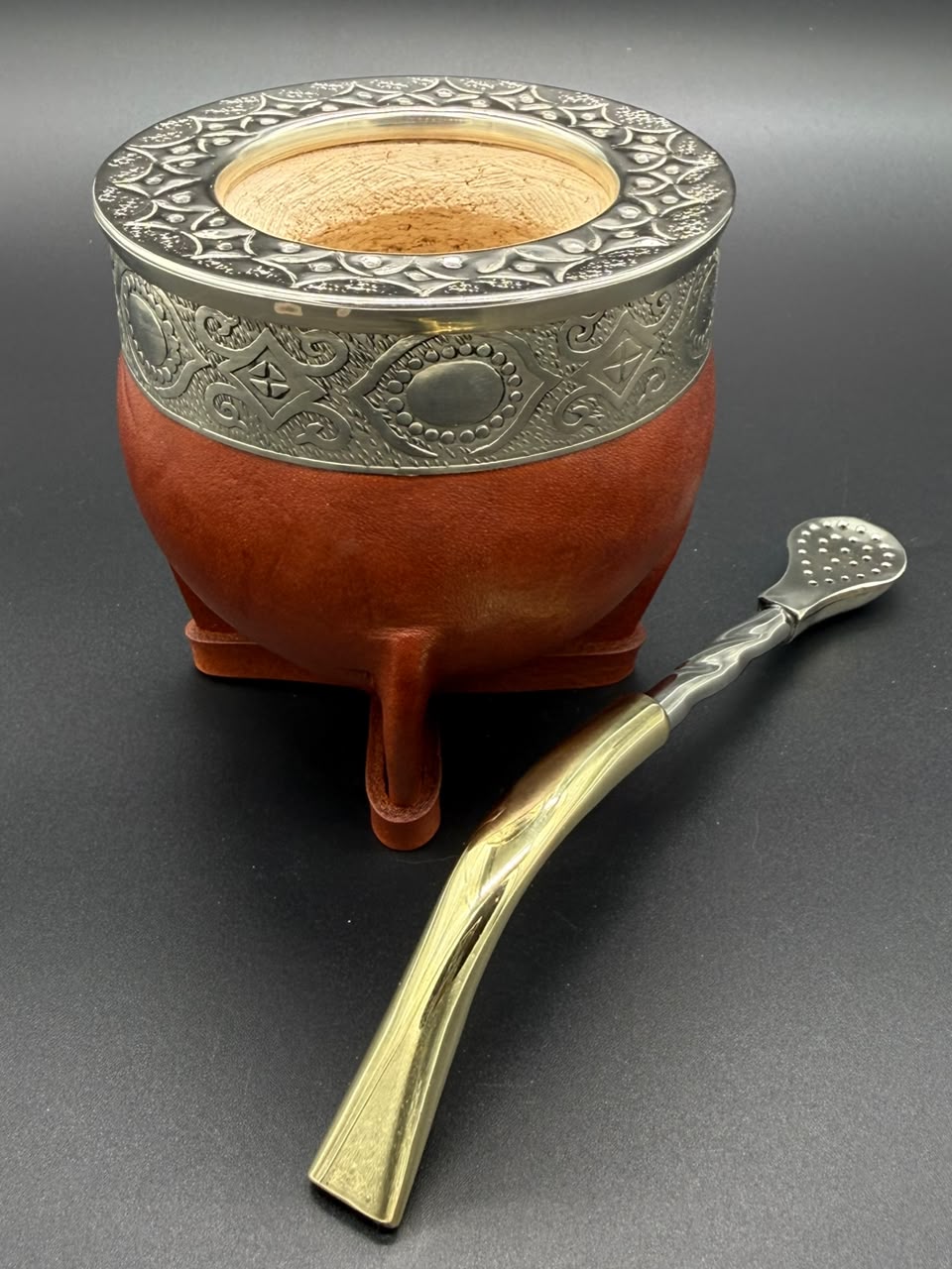 Mate Imperial Virola Cincelada Marrón - Imagen 3