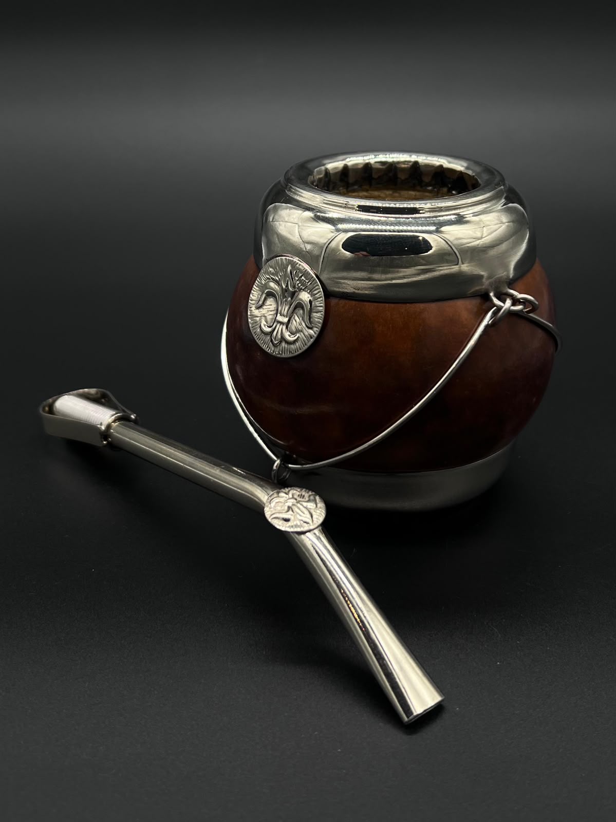 Mate Tradicional Porito Premium Marrón Base de Alpaca - Imagen 2