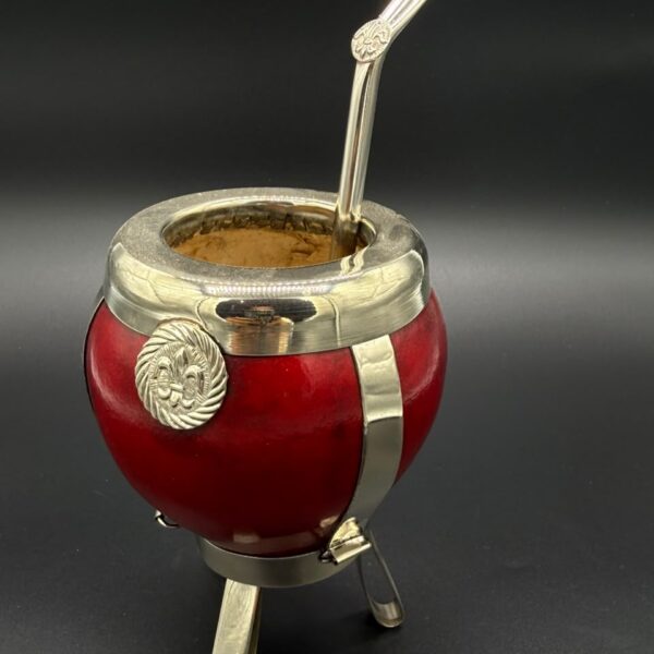 Mate Tradicional Porito Premium Rojo con Pie