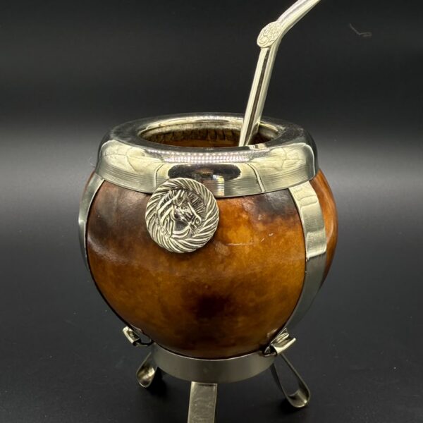 Mate Tradicional Porito Premium Marrón con Pie