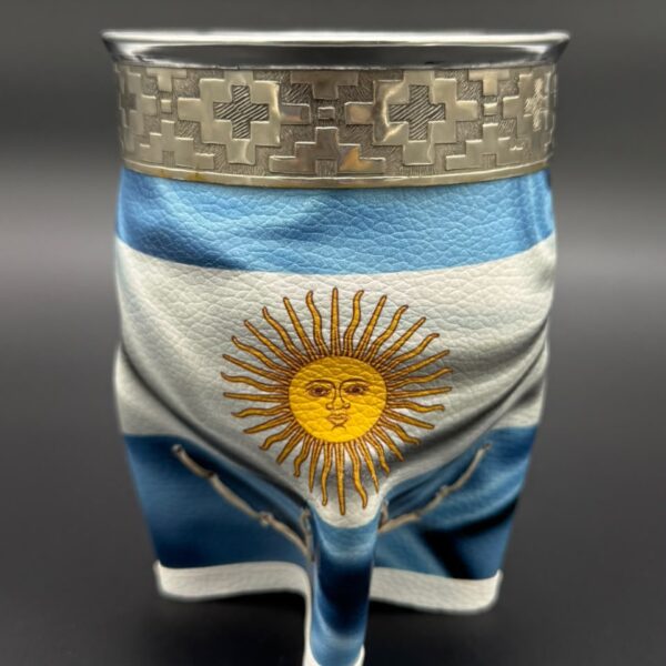 Mate Imperial Argentina Cuero Estampado Virola Lisa
