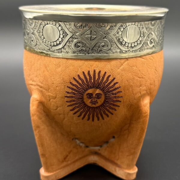 Mate Imperial Sol de Mayo Cuero Marrón Virola Lisa